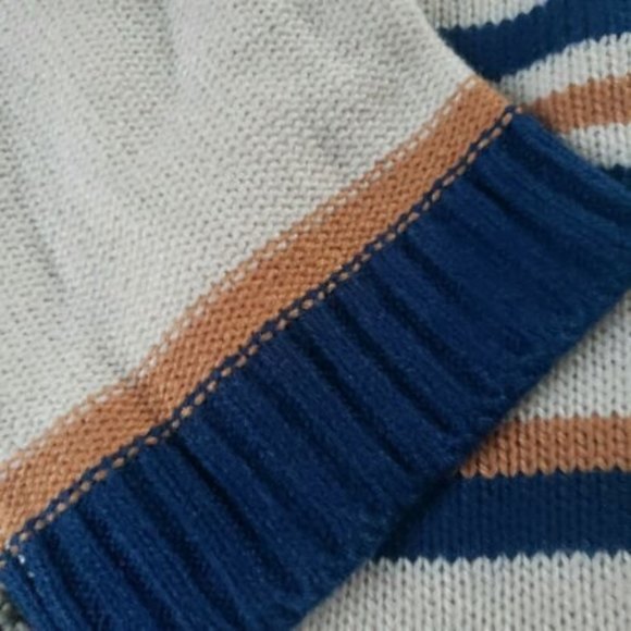 Anthropologie POL Sweater MEDIUM Pullover Boat Nautical Blue Yellow Off White - Picture 8 of 10